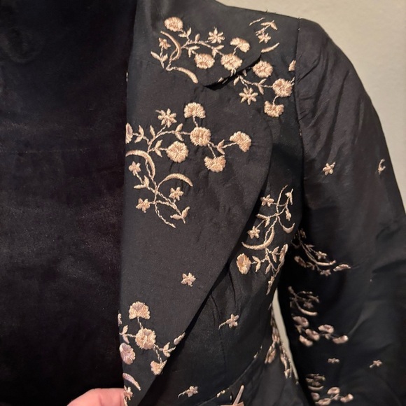 Nanette Lepore Embroidered Floral Jacket with Ribbon Detail,Size 0,Y2K Vintage - Picture 2 of 12